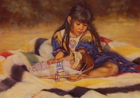 Petite fille indienne et b�b� indien